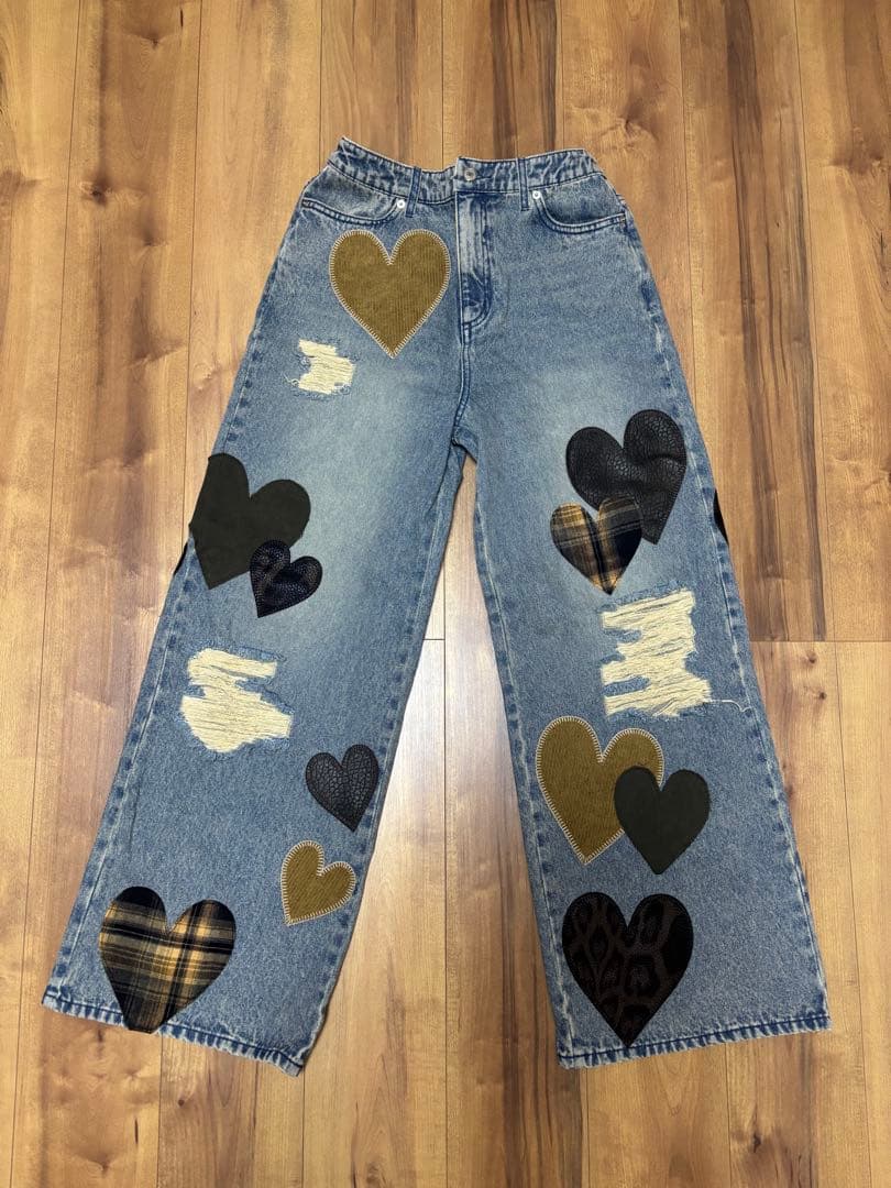 ※新品※Darich ハートパッチワークデニムパンツ