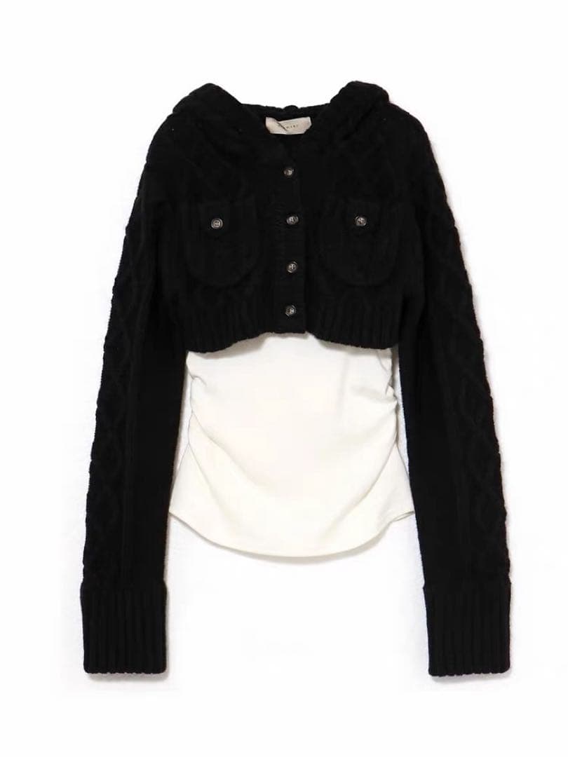 トップス Andmary Mary logo cable knit set black