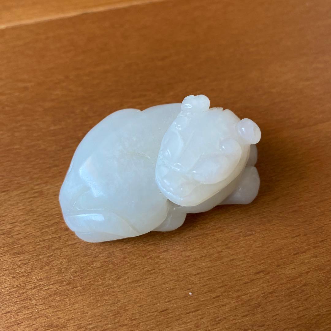 中国白砡　彫刻 白色　天然石　古董品