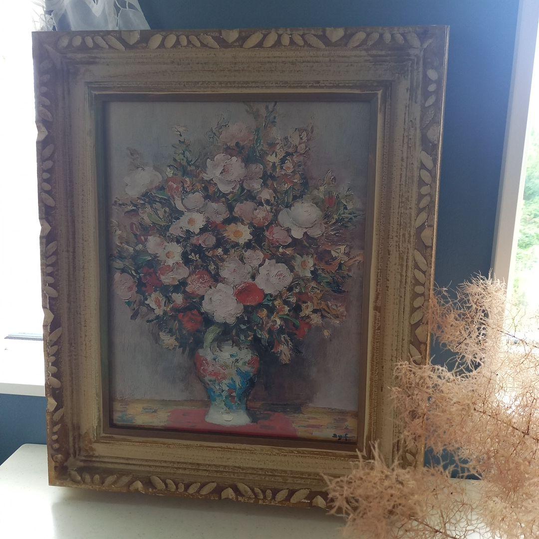 庭園の花 ダイフ 複製画 レプリカ 額装　52×61cm 心に宿る世界の名画