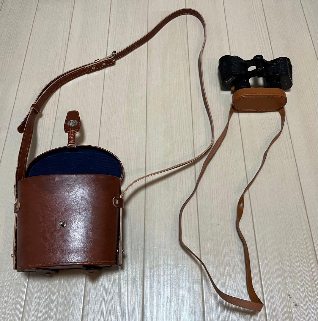 【カトーココノカドー】日本陸軍　将校用双眼鏡　レプリカ　革ケース付き美品