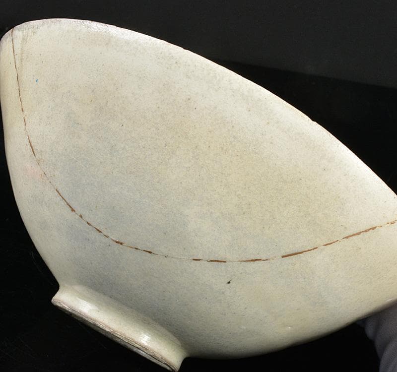 中国 定窯白磁陽刻花文 鉢 碗 金継ぎ直し V R4552