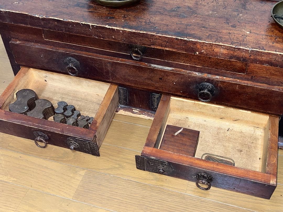 江戸時代 骨董品☆両替天秤 分銅 後藤家繭型分銅】 珍品