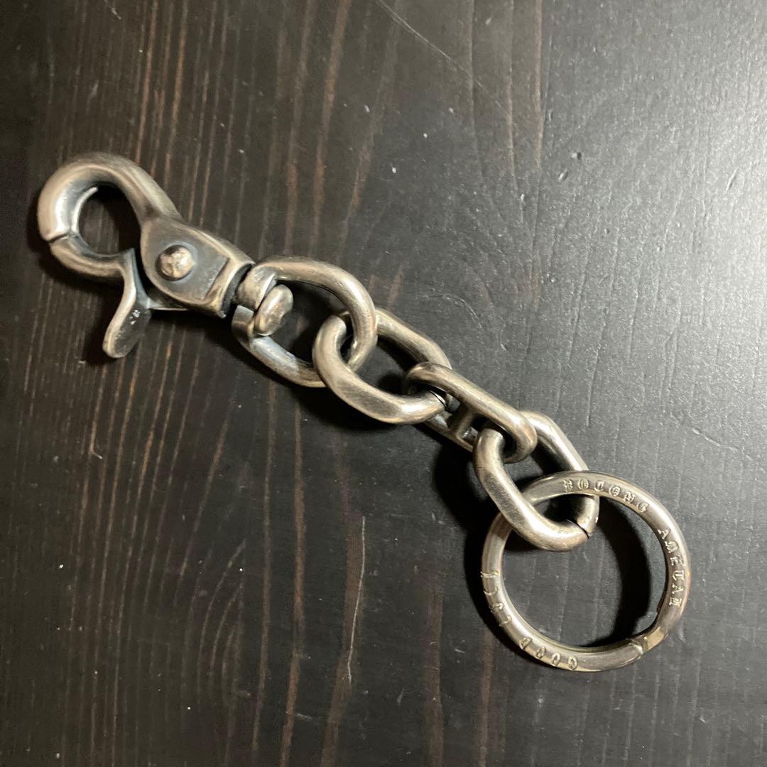 ブラス製　シルバーメッキキーチェーン　新品未使用！刻印入り二重リング付き ブラス製 シルバーメッキキーチェーン 新品未使用！刻印入り二重リング