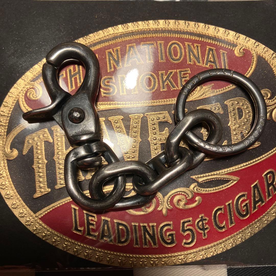 ブラス製 シルバーメッキキーチェーン 新品未使用！刻印入り二重リング