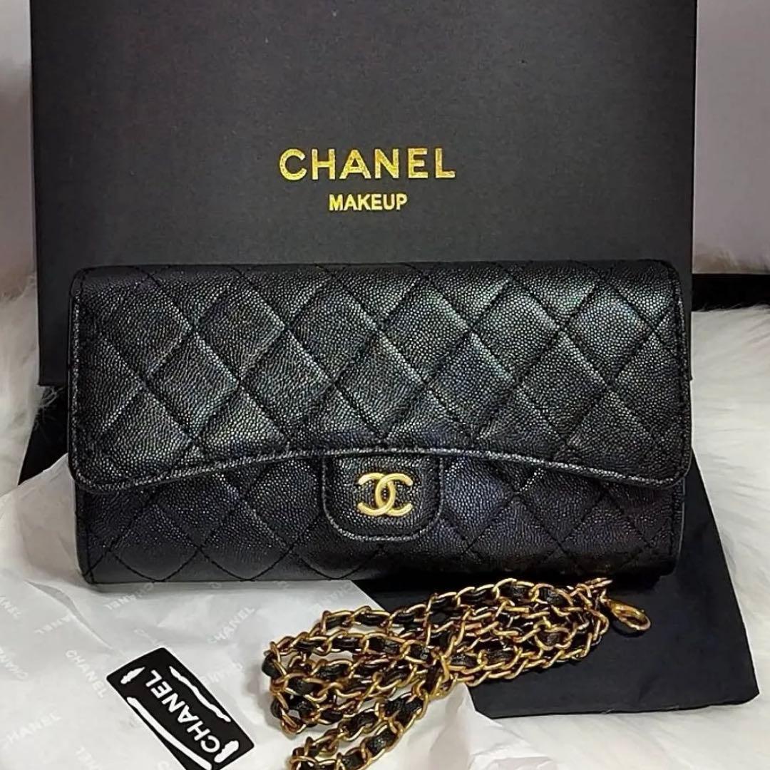 CHANEL ノベルティ チェーンウォレット 長財布 ショルダーバッグ シャネル CHANEL シャネルノベルティ 長財布 チェーンウォレット｜Yahoo!フリマ