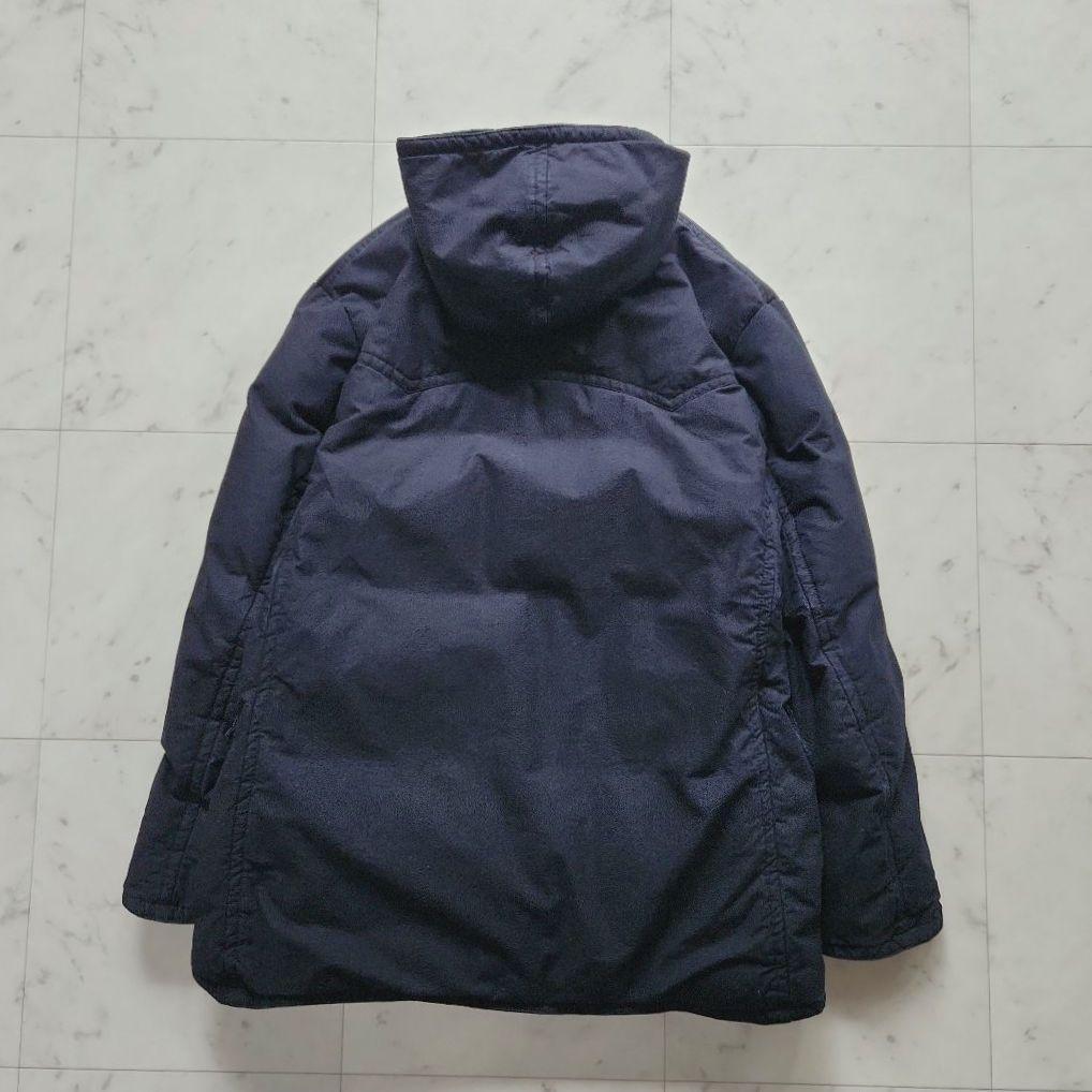 45R ダウンコート サイズ3 フード付き ゆったりめ 藍染 インディゴ