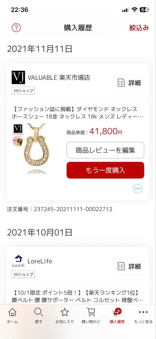 VALUABLE ダイヤモンドネックレス　ホースシュートップ　18k ペンダントトップ 馬蹄 18k 18金 ホースシュー ネックレス ペンダント