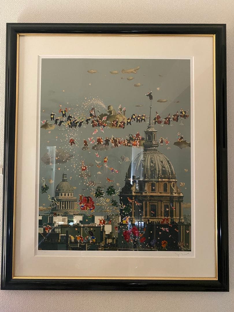 美品↑★ヒロ・ヤマガタ★真作★シルクスクリーン「パリオーケストラ・カノン」送料込 絵画 ヒロ、ヤマガタ パリスオーケストラ（カノン） 版画 シルク