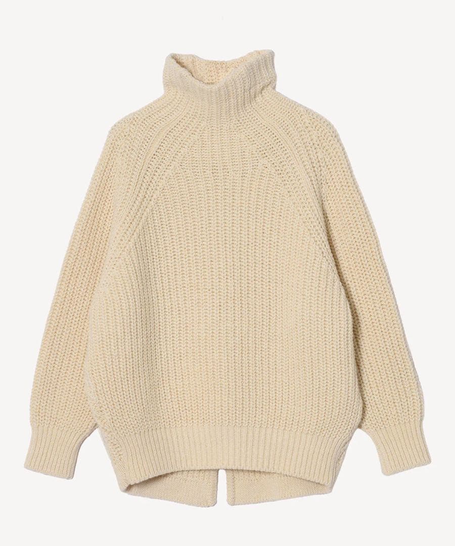 プリスティン　ウールオーガニックコットンニットタートルドルマンセーター
