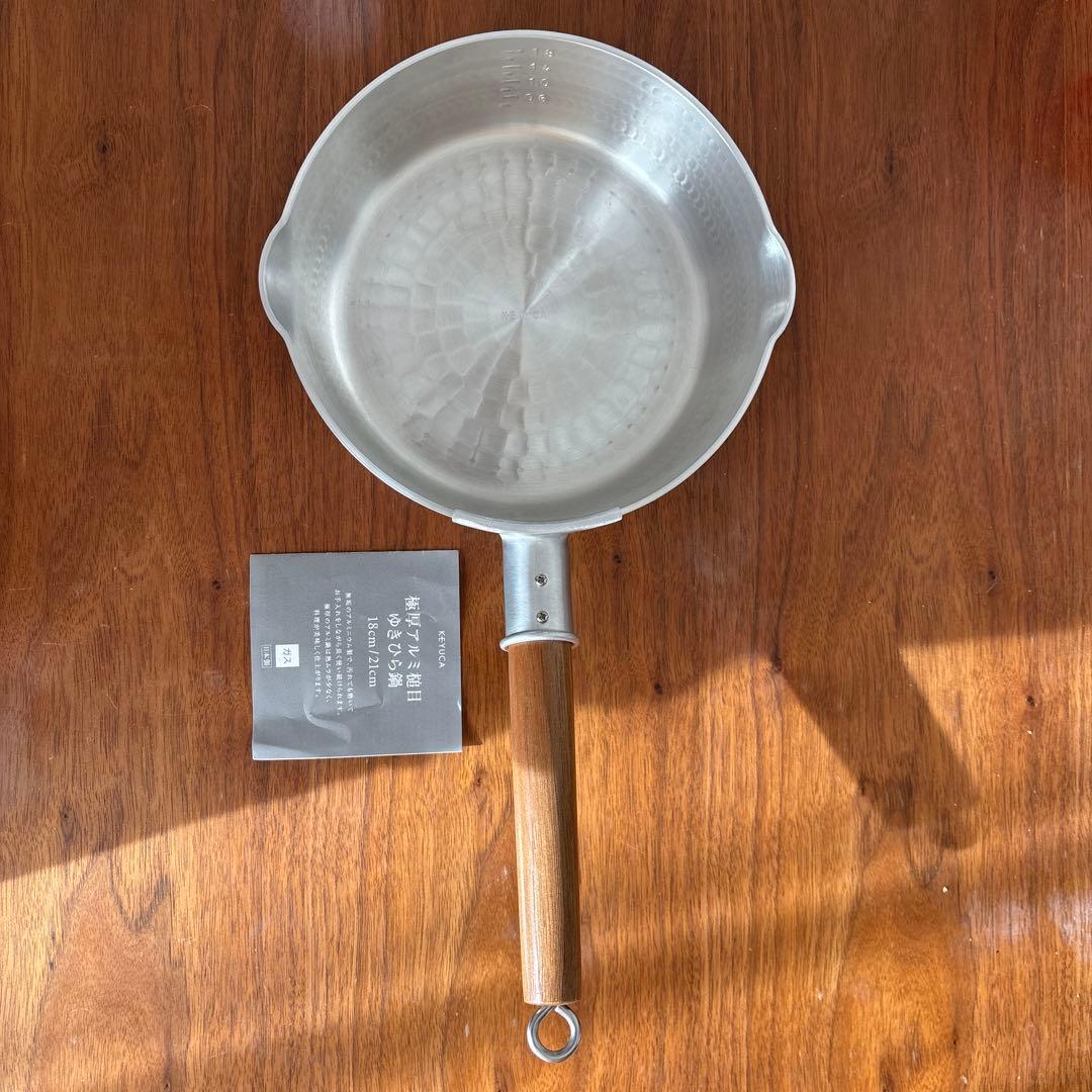 極厚アルミ槌目雪平鍋 21cm 木製ハンドル ガス 未使用 楽天市場】【KEYUCA公式店】ケユカ 極厚アルミ槌目ゆきひら鍋 21cm