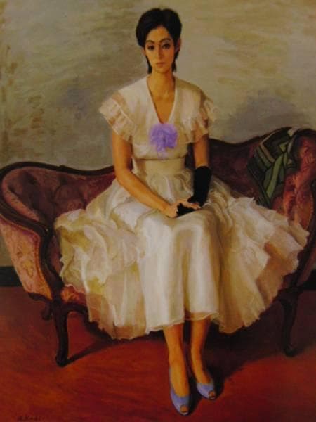 梶 進 「白いドレス」、限定画集より、藤島 武二、新品額装付