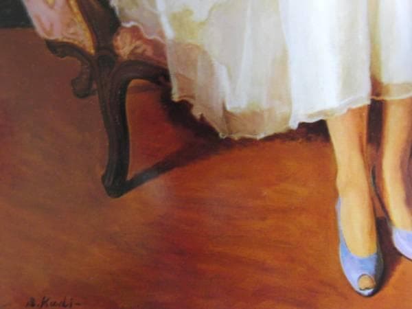 梶 進 「白いドレス」、限定画集より、藤島 武二、新品額装付