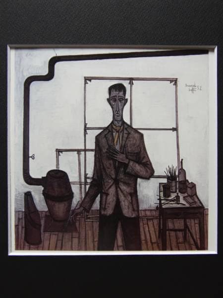 ベルナール ビュッフェ、「自画像」、希少な画集より、新品高級額