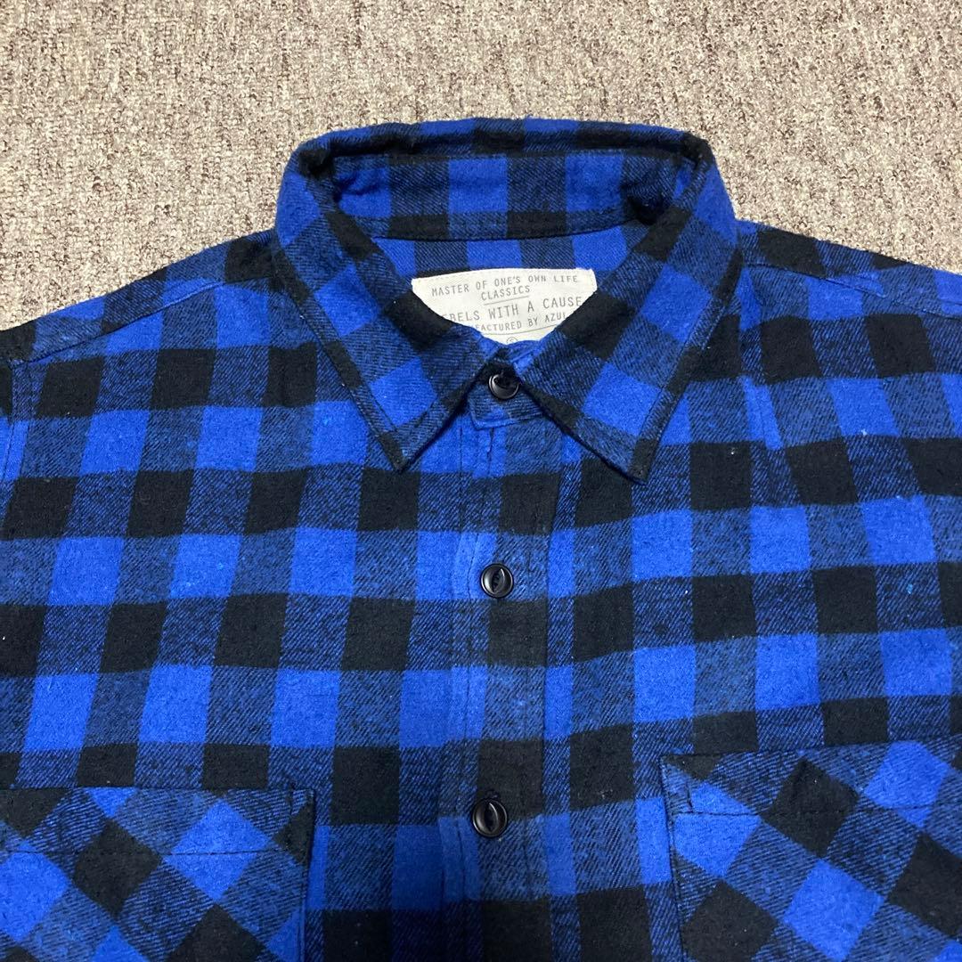 azul バッファローチェックシャツ S 木村拓哉 青×黒 ネルシャツ - メルカリ