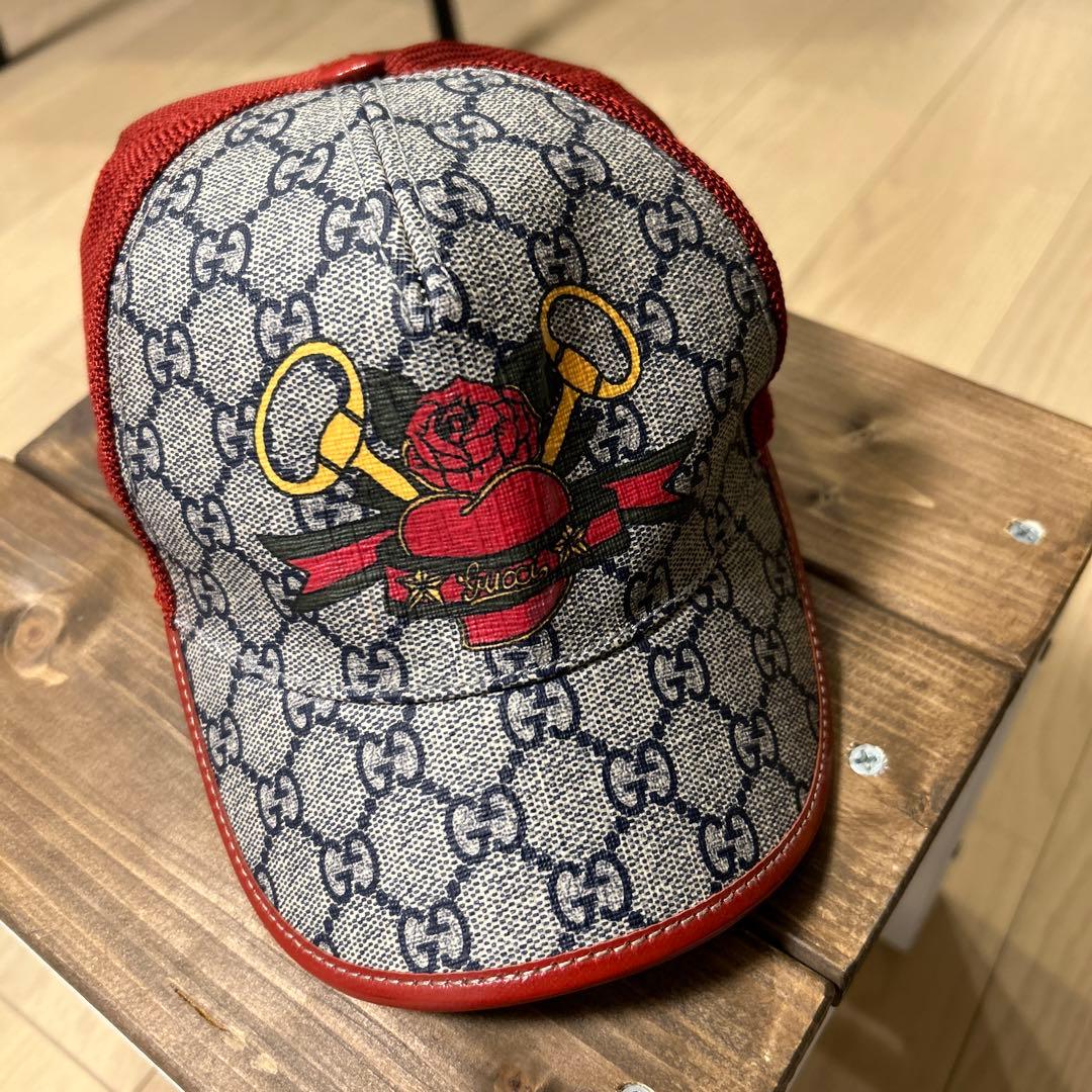 GUCCI CAP グッチ メッシュキャップ ハート ローズ 廃盤 レア 帽子