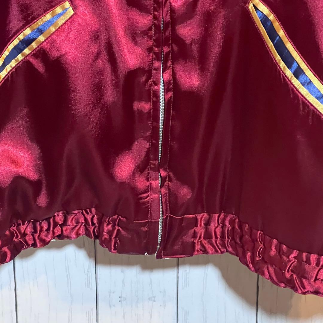 極美品】 テーラー東洋リバーシブル ボルドー L サテン スカジャン 鷲