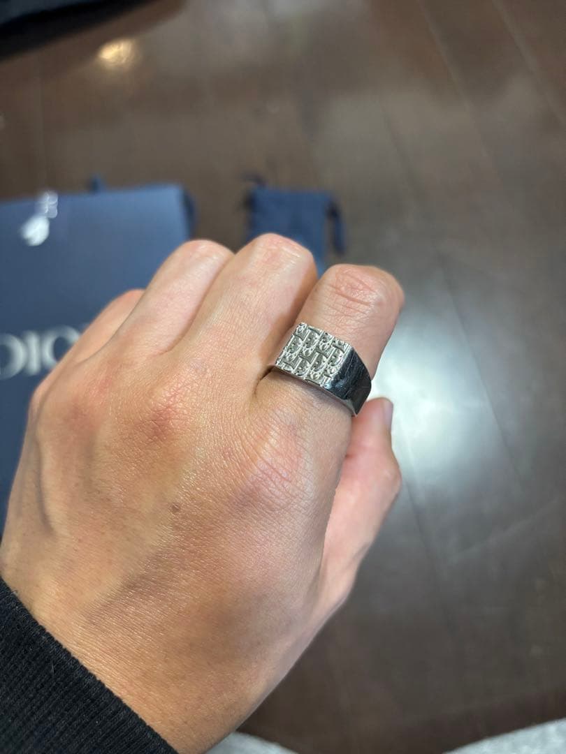 ディオール DIOR オブリーク シルバー リング 20号 シグネットリング