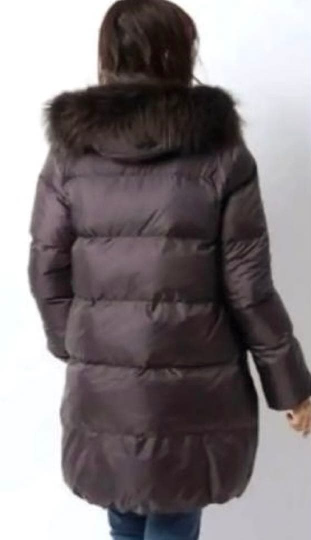 美品【ナノユニバース×西川ダウン】L ラクーンファー付き フーデット