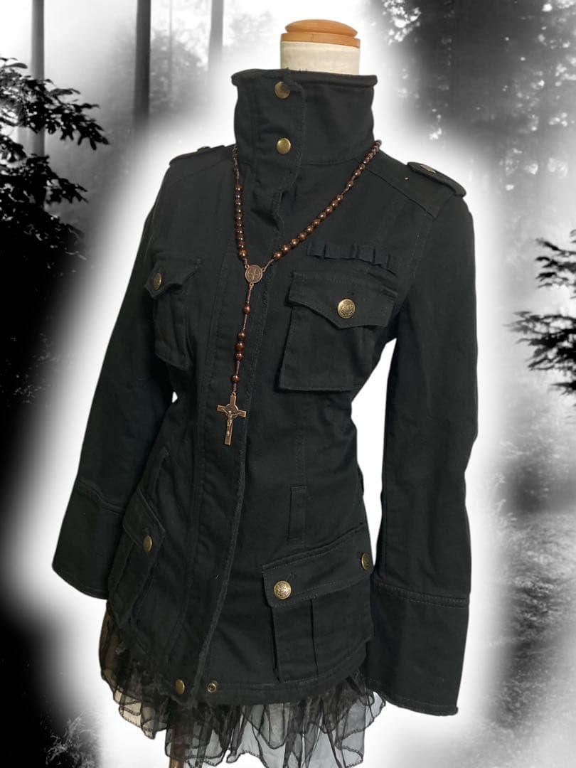 y2k黒デニムNANAフェアリーグランジパンクライダース古着屋ロックパンク