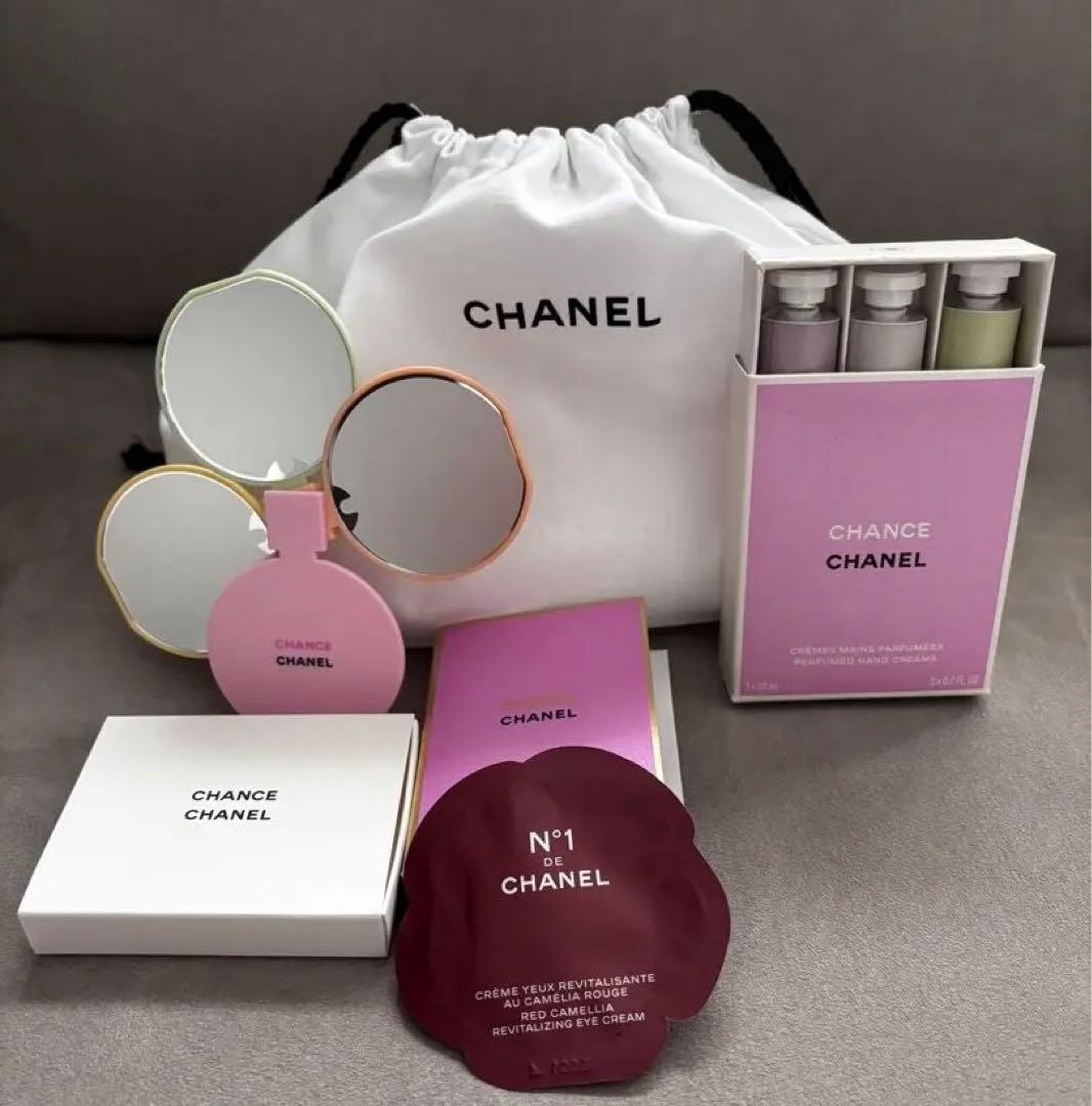 【未使用】CHANEL チャンスクレームマンハンドクリーム　ミラー巾着試供品付き