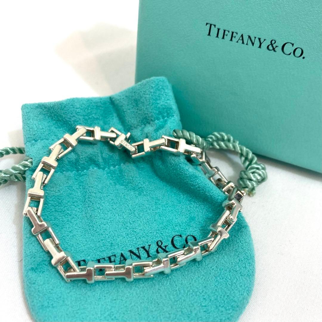 美品 Tiffany ティファニー Tナローチェーン ブレスレット ティーナ