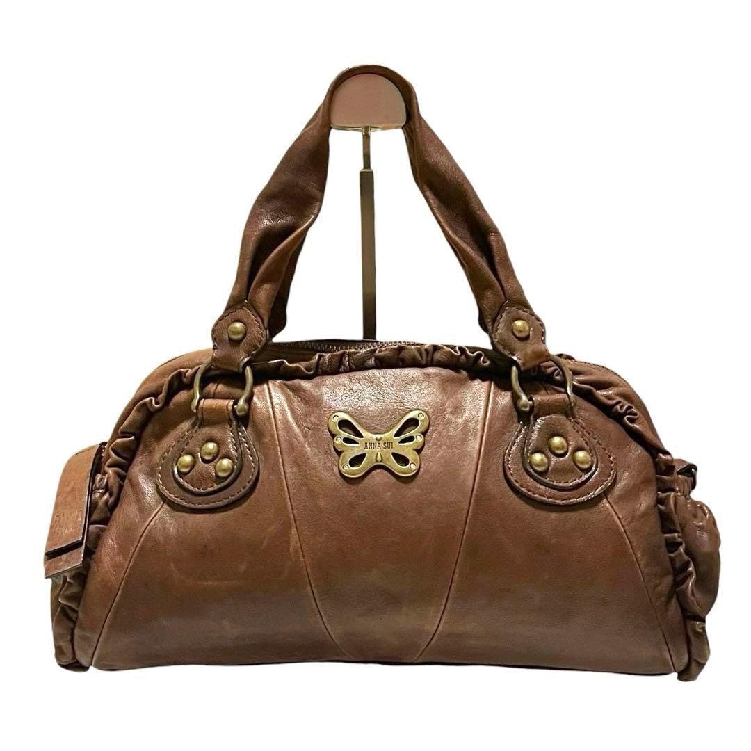 【大定番】◾️アナスイ◾️ハンドバッグ◾️ショルダーバッグ◾️バタフライ◾️レザー◾️Y2K