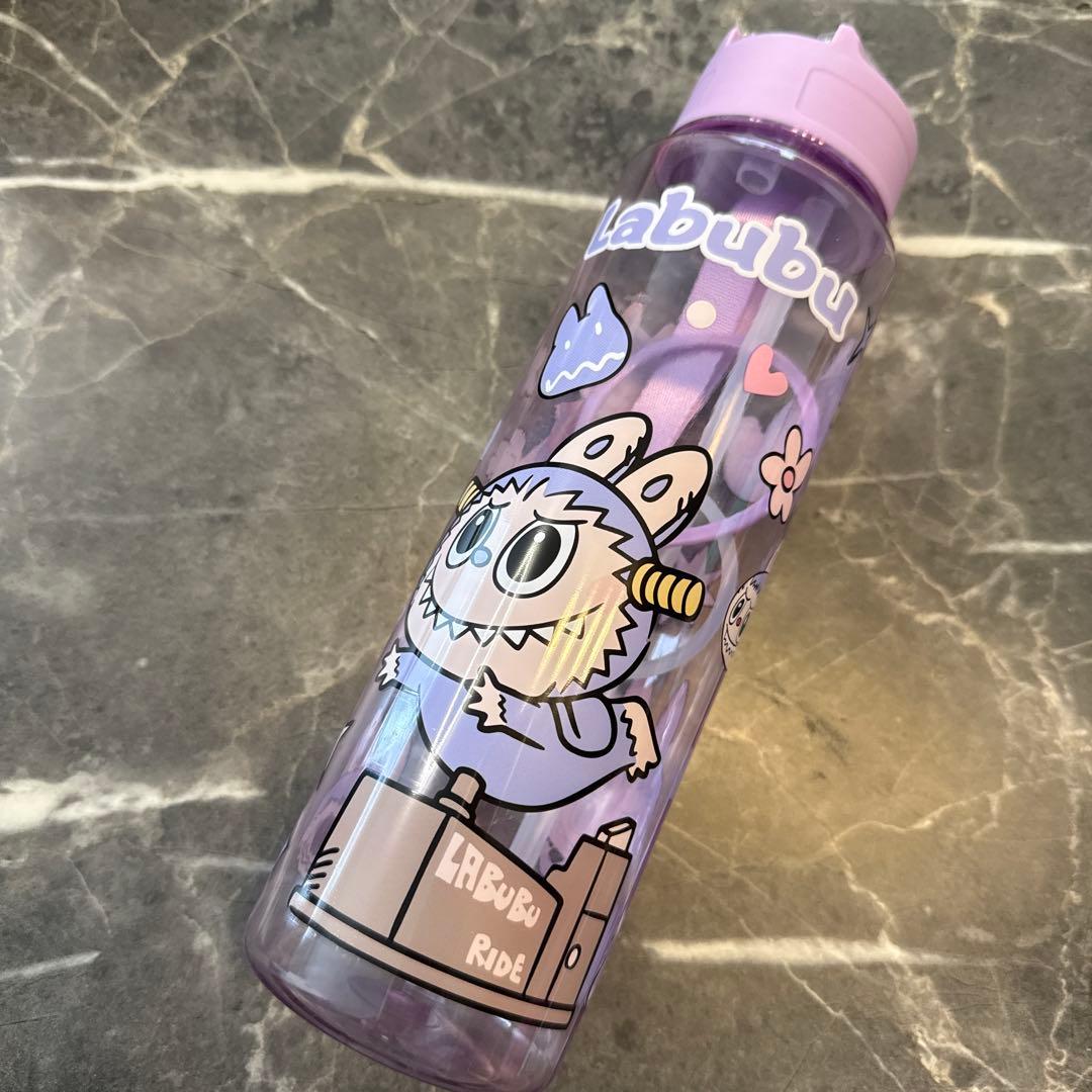 ラブブLabubu キャラクター水筒 紫色 ストロー付き タンブラー - メルカリ