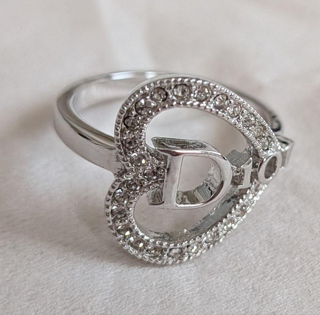 【美品】Dior　ハート　指輪　シルバー　11号