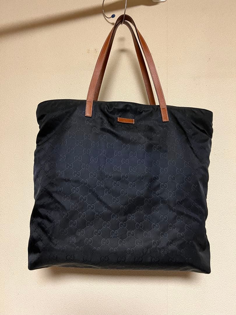 GUCCI ナイロントートバッグ　ネイビー　オールドグッチ