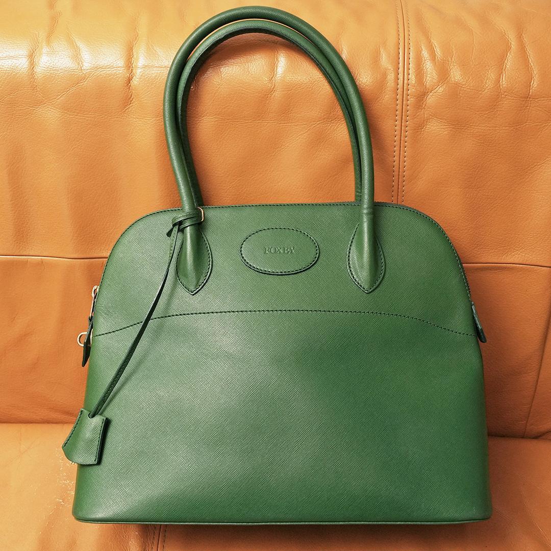 MADE IN ITALY FOXEY ハンドバッグ グリーン マカロン