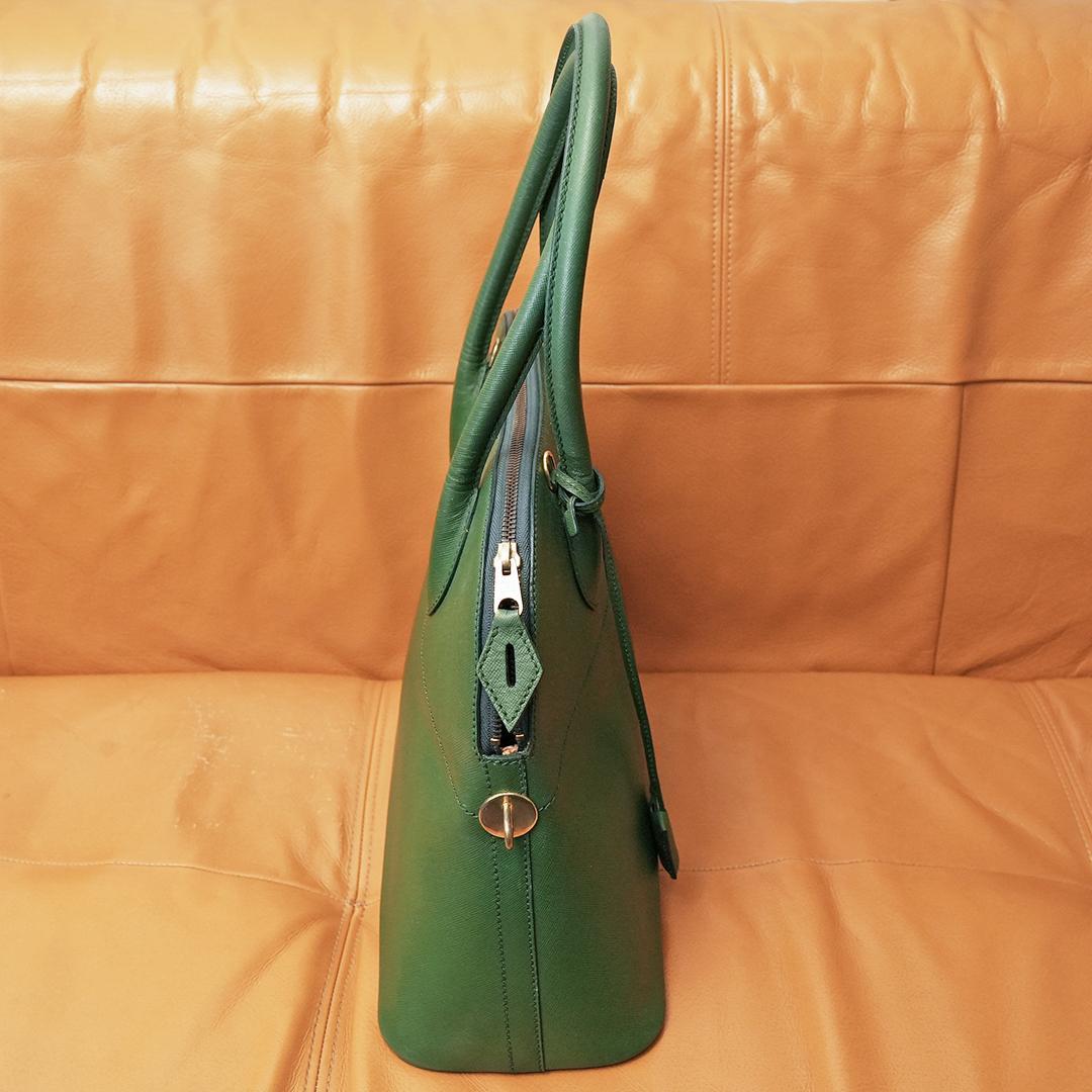 MADE IN ITALY FOXEY ハンドバッグ グリーン マカロン