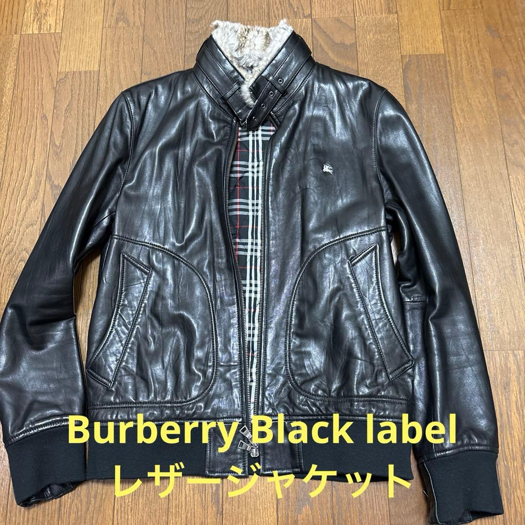 コ*！様 BURBERRY BLACK LABEL シングルライダースジャケット