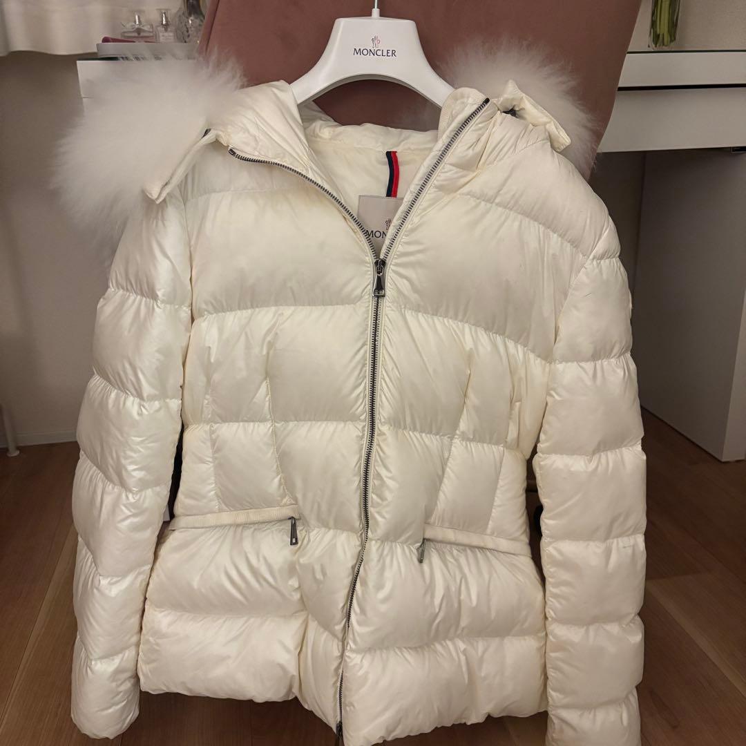 MONCLER モンクレ 白 ファー ショート丈ダウン サイズ1