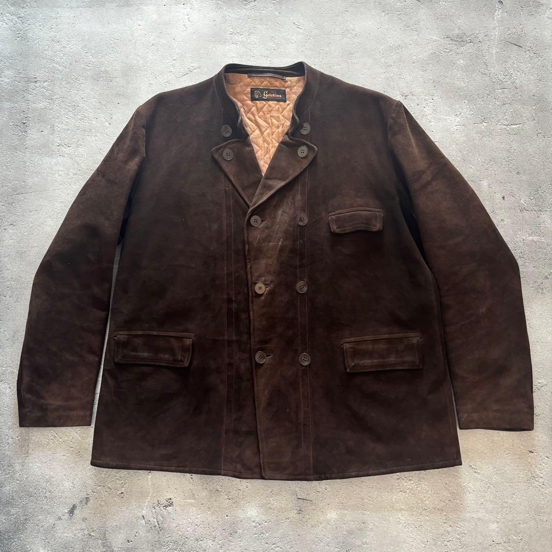 40s Swedish Vintage ゴートスキン スエード ダブルジャケット