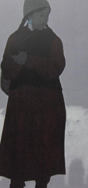 高橋秀年、【牧笛】、希少な額装用画集画、新品高級額 額装付、状態良好