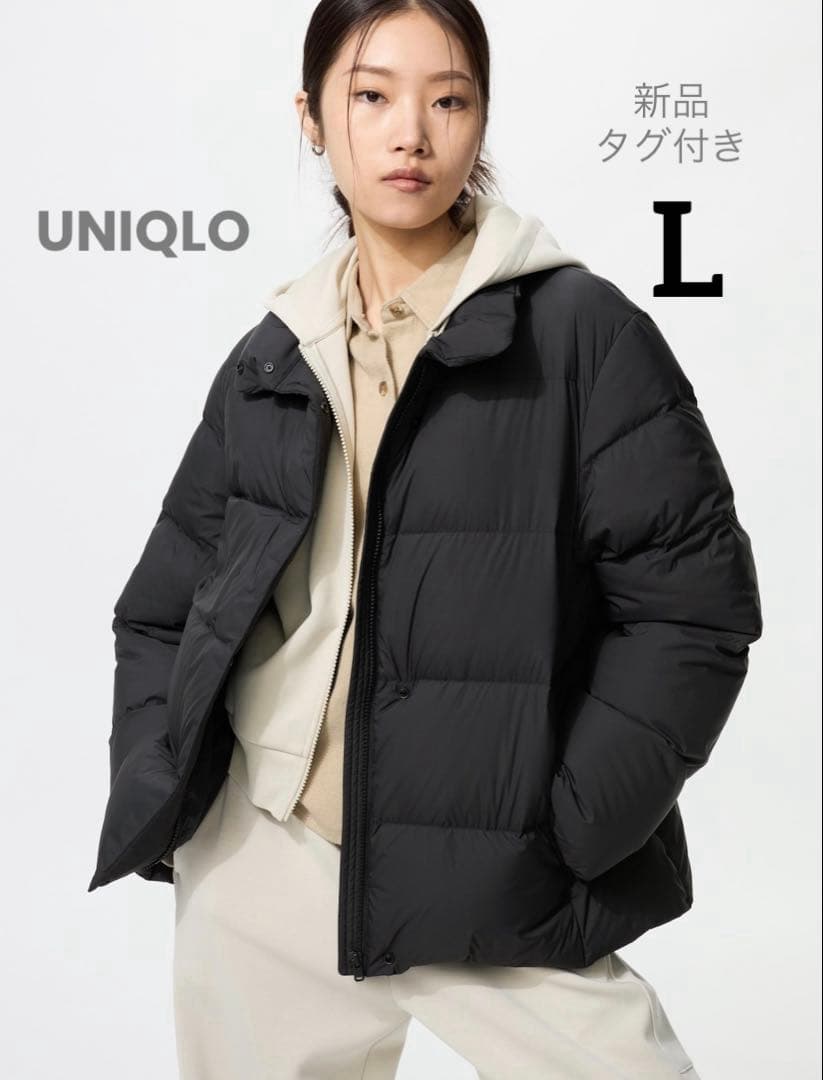 【新品・タグ付き】 UNIQLOパウダーソフトダウンジャケットサイズL ブラック