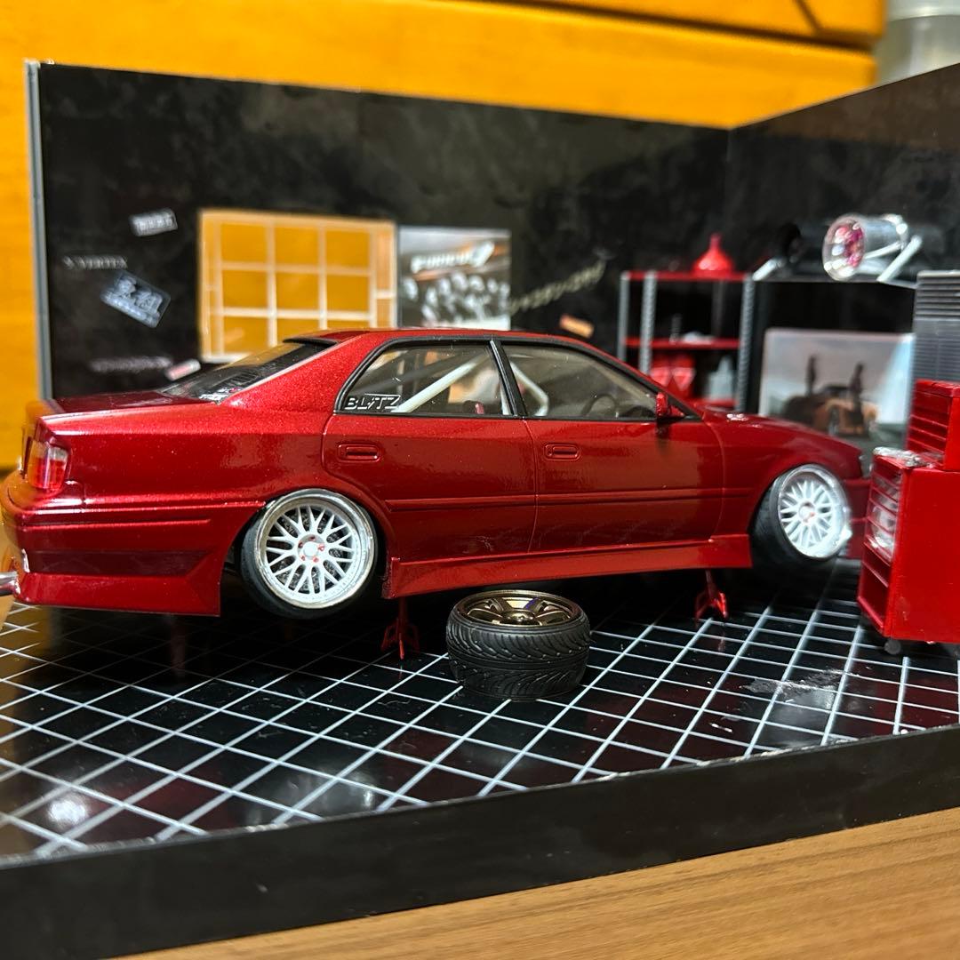 1/24 アオシマ JZX100チェイサー プラモデル完成品 ドリ車風 - メルカリ