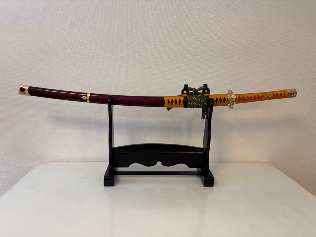 模造刀戦国シリーズ源義経太刀大刀竜刀身　刀置きセット　日本刀美術刀剣 日本刀 戦国シリーズ 源義経 大刀 模造刀 鑑賞用 刀 日本製 侍