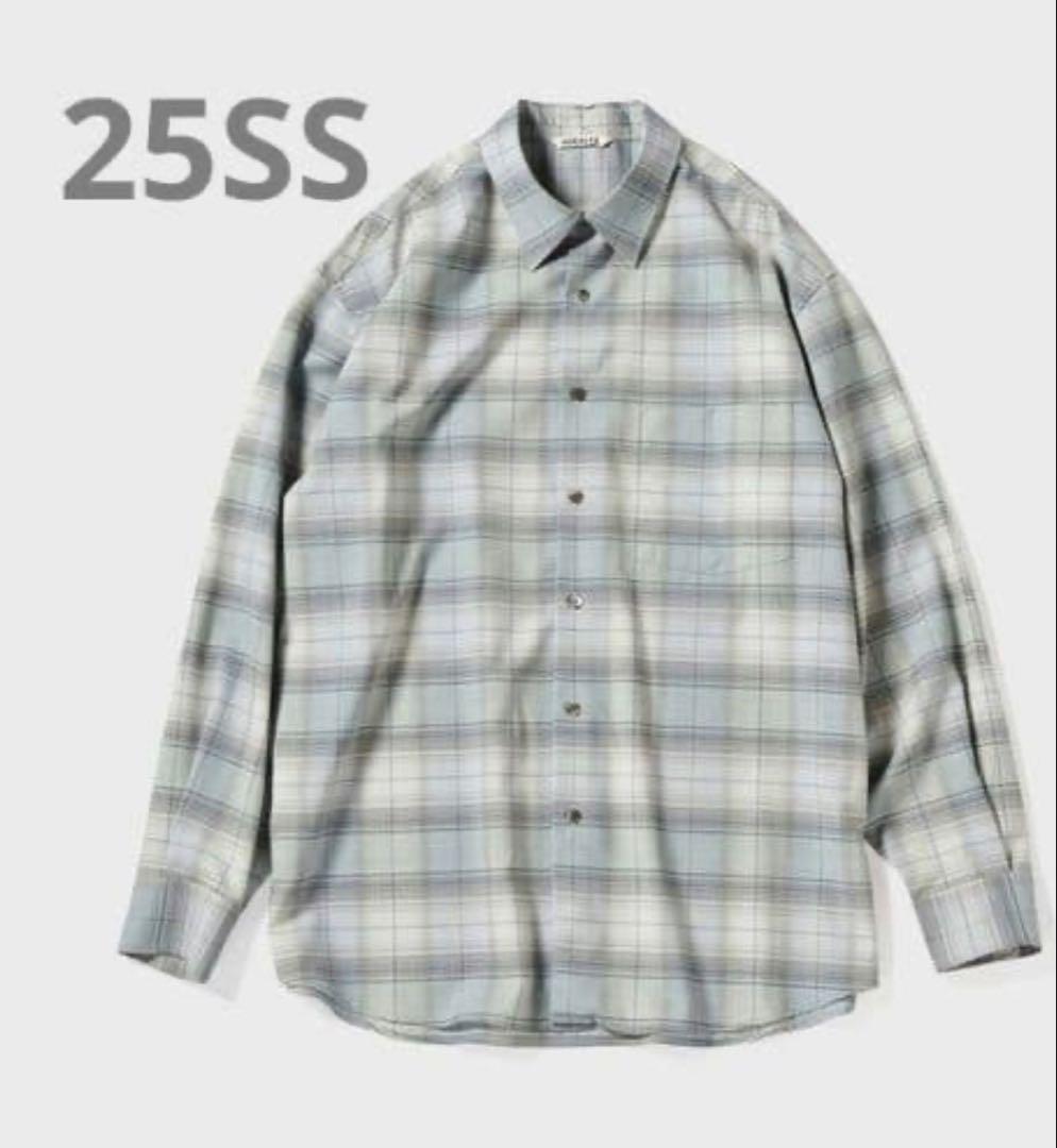 25SS AURALEE SUPER LIGHT WOOL チェックシャツ 3