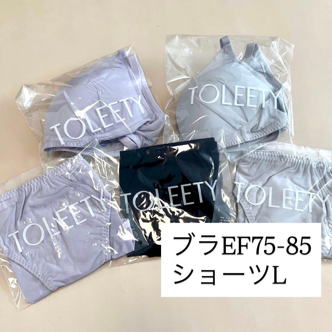 TOLEETY 5点セット ブラEF75-85 ショーツL 新品TOLEETY ブラ ショーツ L 軽やかストレスフリーブラ EF75-85