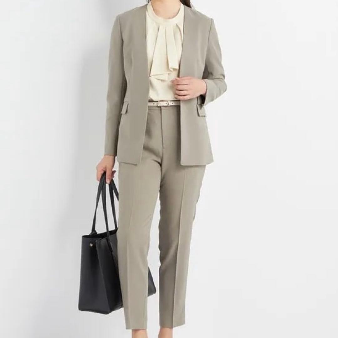 美品✨AOKI Oggiコラボ ノーカラージャケット パンツセットアップスーツ