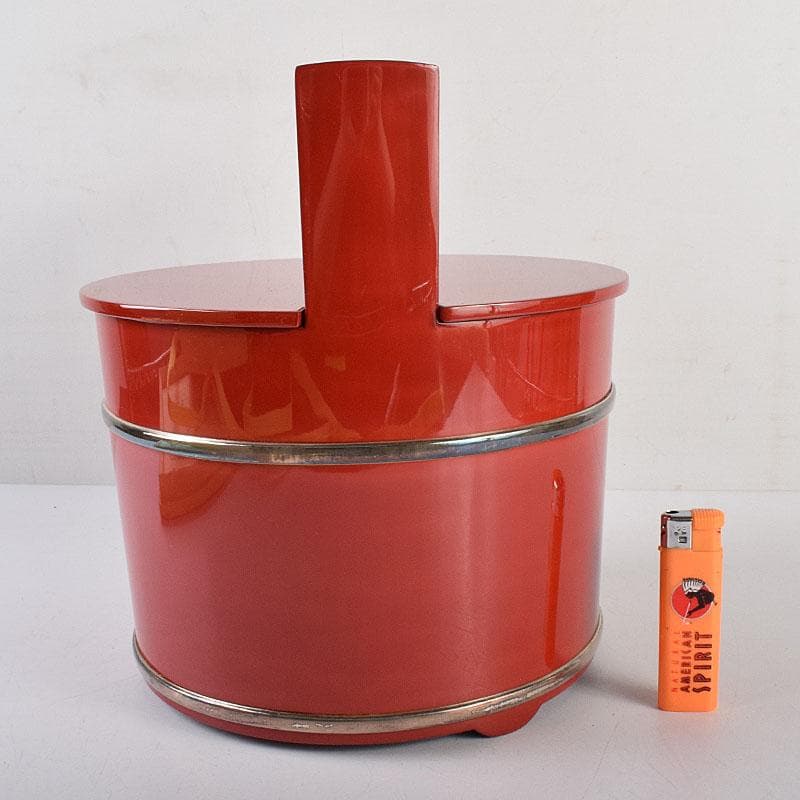 専用 浜木松峰 朱塗銀タガ 手桶水指 堀内宗完(兼中斎)極め箱 VR8538H