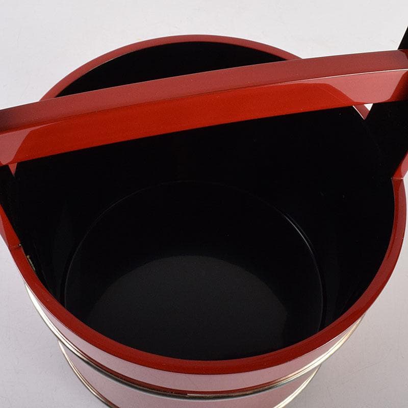 専用 浜木松峰 朱塗銀タガ 手桶水指 堀内宗完(兼中斎)極め箱 VR8538H