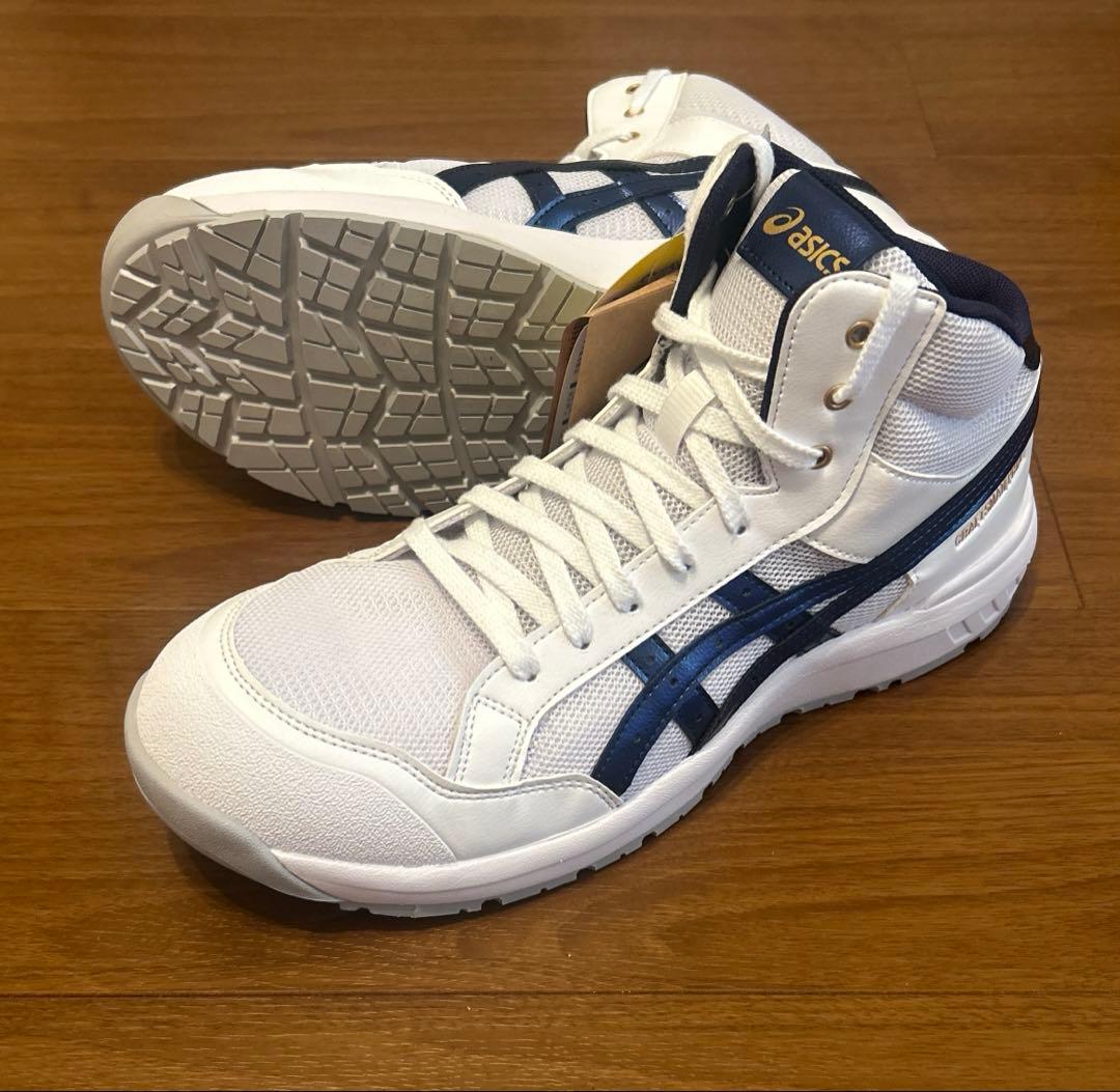 【新品未使用】asicsアシックス ウィンジョブ ハイカット 安全靴 白青