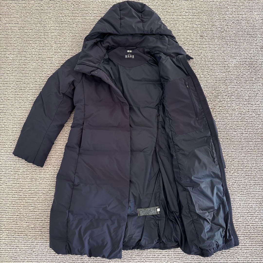 UNIQLO ユニクロ シームレス ダウンロングコート Lサイズ ネイビー