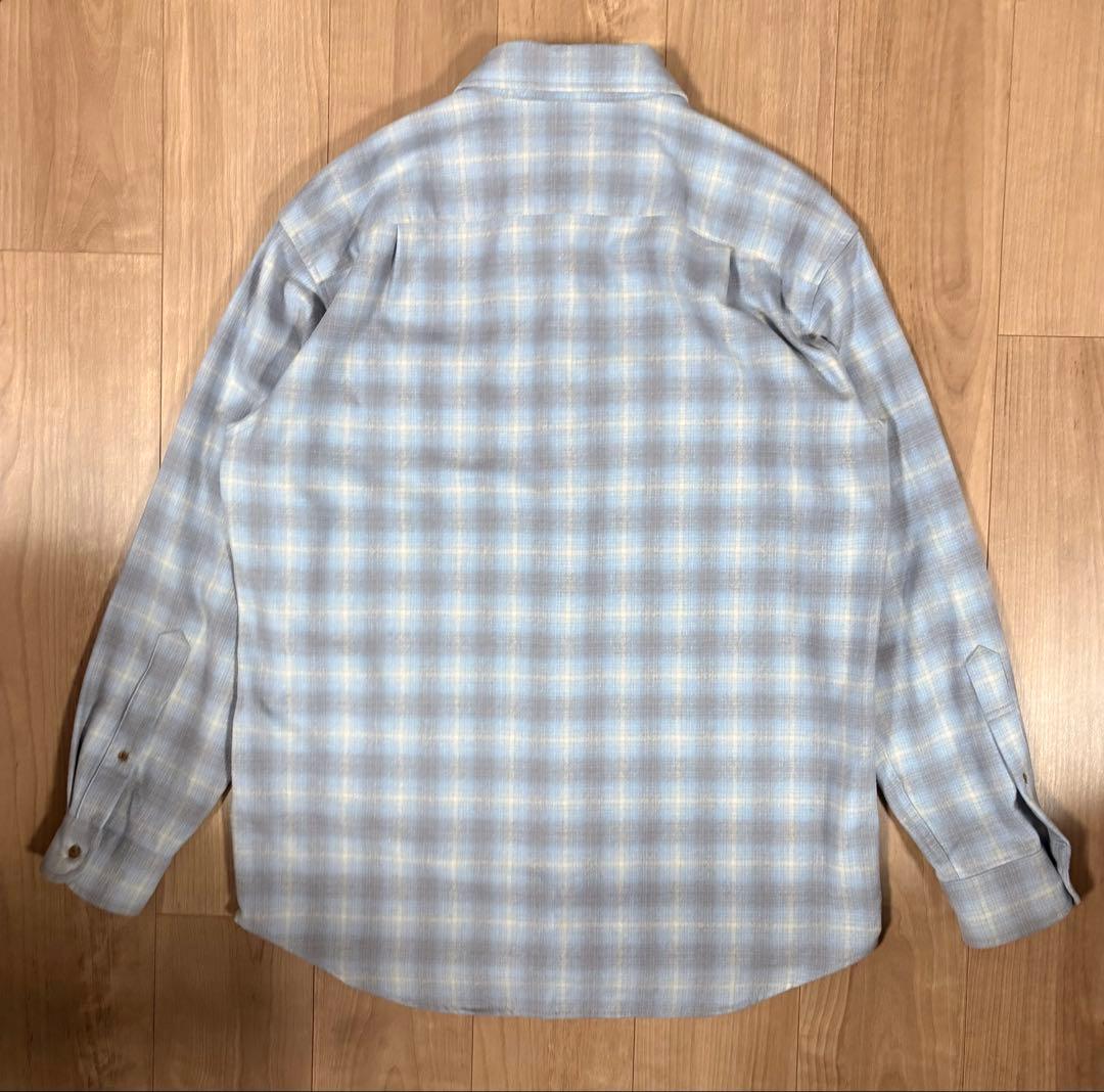 00s ペンドルトン ボードシャツ ウールチェックシャツ ブルーグレー