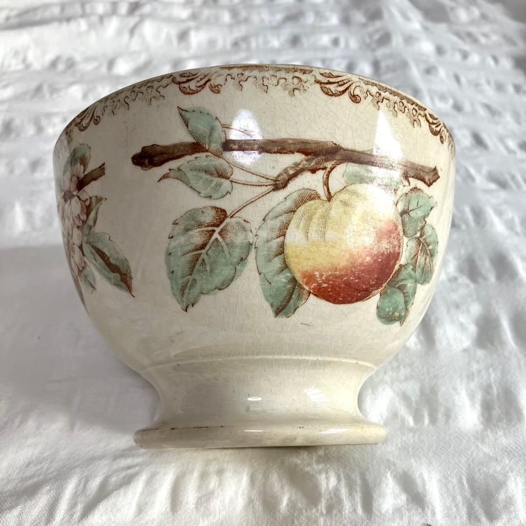 花とフルーツのアンティーク カフェオレボウル