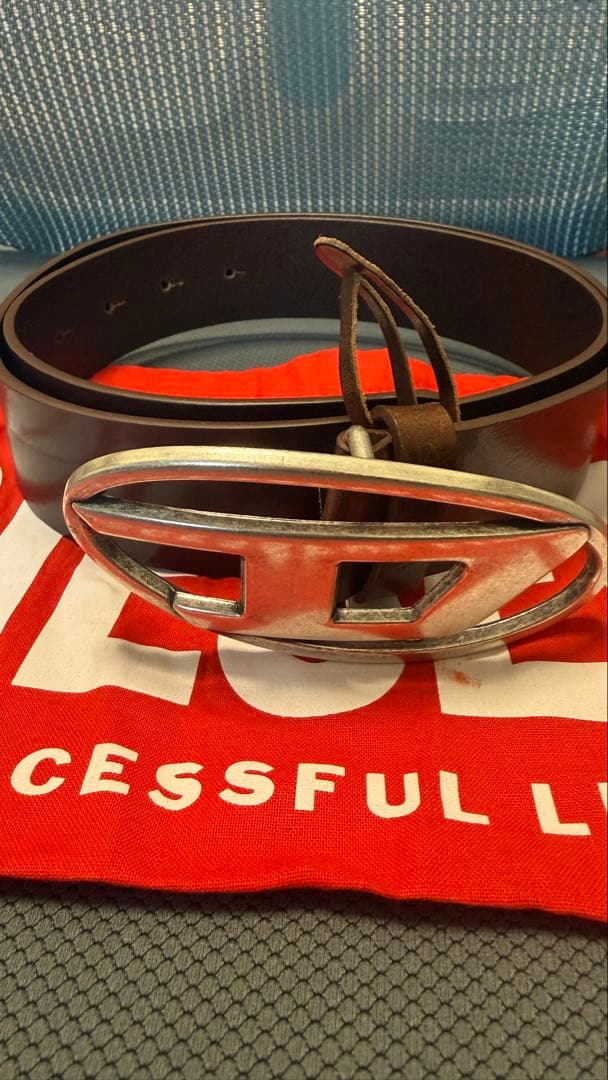 DIESEL レザーベルト 本革ベルト　ブラウン　85