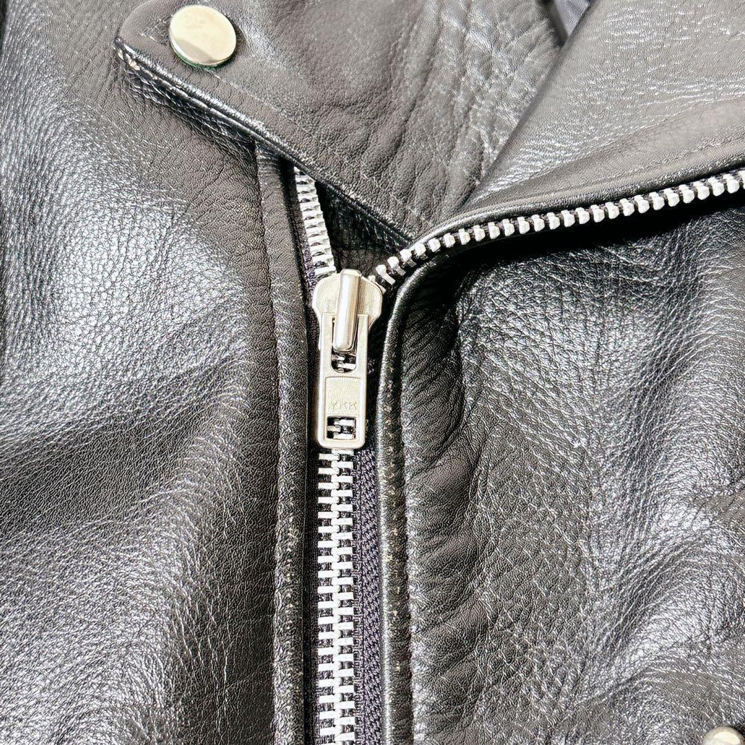 希少 666 初期 死神タグ レザー ダブル ライダースジャケット 黒 M 36